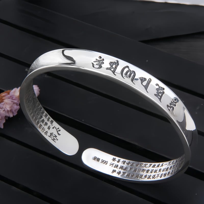 999 スターリングシルバー オム・マニ・パドメ・フム パ prayer ブレスレット 999 Sterling Silver Om Mani Padme Hum Prayer Bracelet