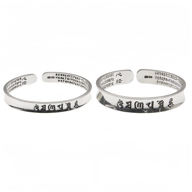 999 スターリングシルバー オム・マニ・パドメ・フム パ prayer ブレスレット 999 Sterling Silver Om Mani Padme Hum Prayer Bracelet