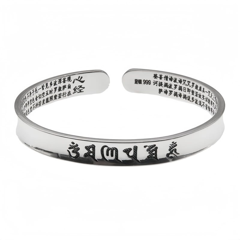 999 スターリングシルバー オム・マニ・パドメ・フム パ prayer ブレスレット 999 Sterling Silver Om Mani Padme Hum Prayer Bracelet