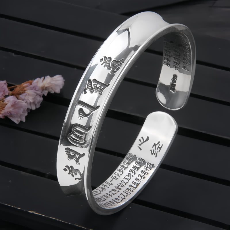 999 スターリングシルバー オム・マニ・パドメ・フム パ prayer ブレスレット 999 Sterling Silver Om Mani Padme Hum Prayer Bracelet