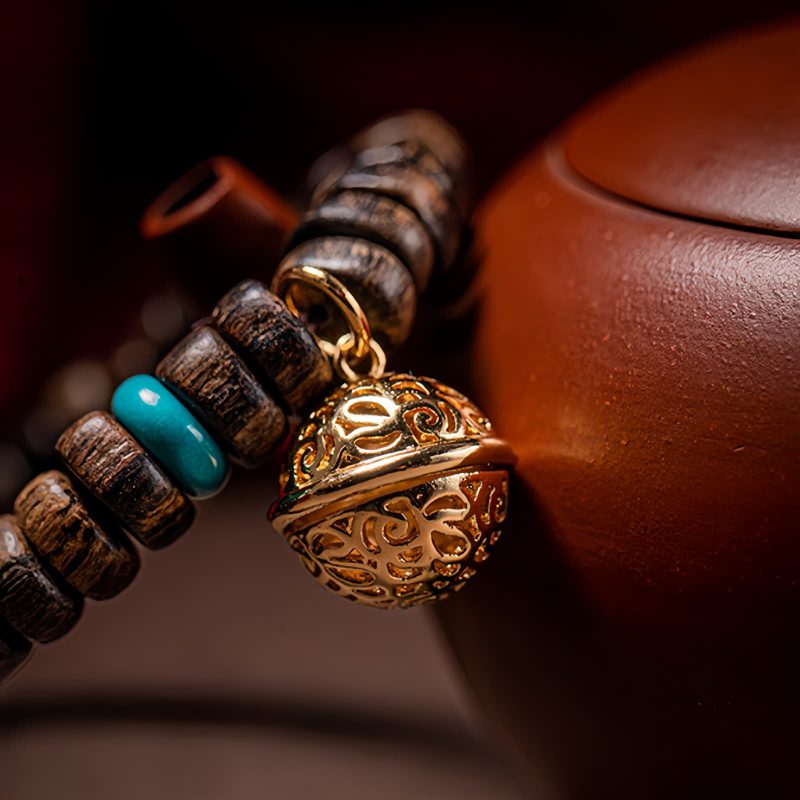 Pulsera de Fuerza con Ágata Roja, Turquesa y Agarwood Agarwood Turquoise Strength Bracelet