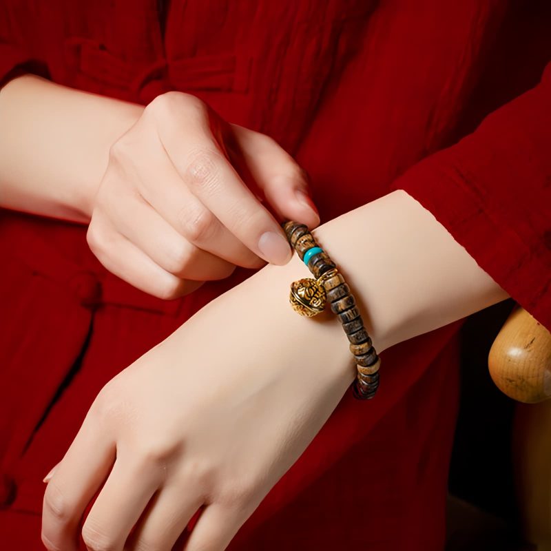 Pulsera de Fuerza con Ágata Roja, Turquesa y Agarwood Agarwood Turquoise Strength Bracelet