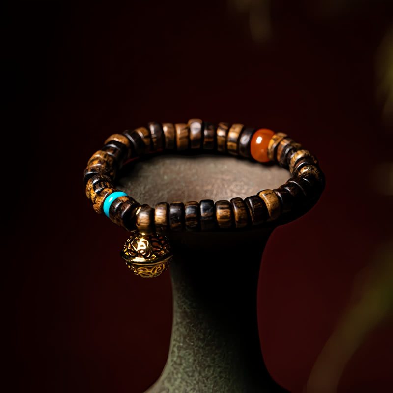 Pulsera de Fuerza con Ágata Roja, Turquesa y Agarwood Agarwood Turquoise Strength Bracelet
