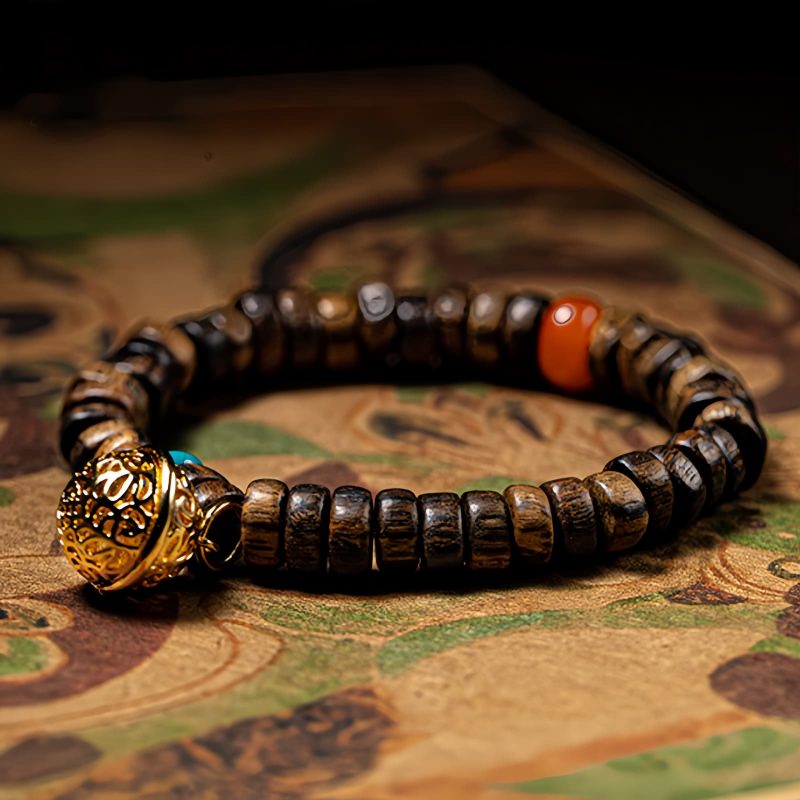 Pulsera de Fuerza con Ágata Roja, Turquesa y Agarwood Agarwood Turquoise Strength Bracelet