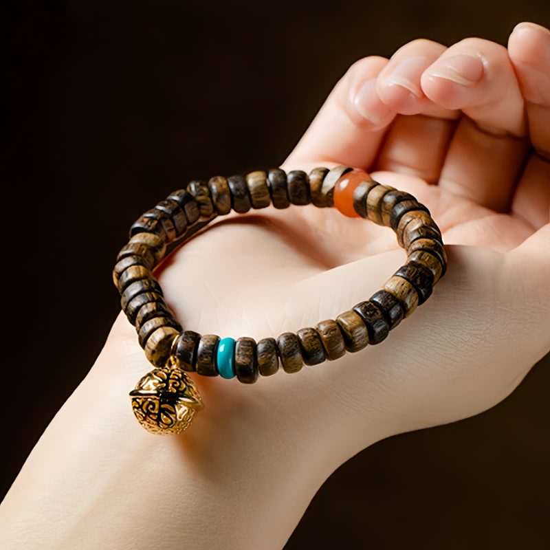 Pulsera de Fuerza con Ágata Roja, Turquesa y Agarwood Agarwood Turquoise Strength Bracelet