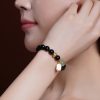 سوار يد من العقيق الأسود و حجر الهيتيان اليشم الثمين Black Onyx Hetian Jade Wealth Bracelet