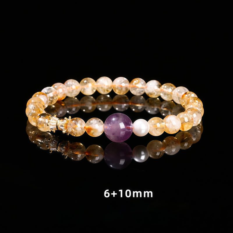Armband des Wohlstands aus natürlichem Citrin und Amethyst Natural Citrine Amethyst Prosperity Bracelet