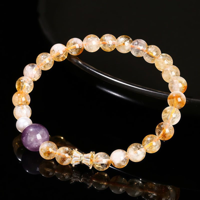 Armband des Wohlstands aus natürlichem Citrin und Amethyst Natural Citrine Amethyst Prosperity Bracelet