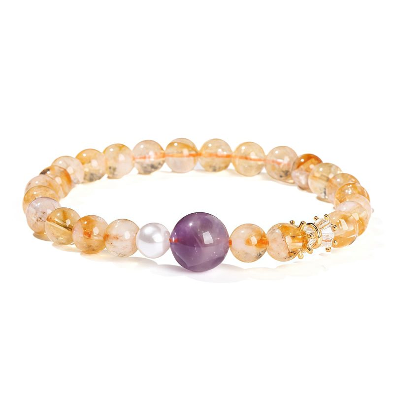 Armband des Wohlstands aus natürlichem Citrin und Amethyst Natural Citrine Amethyst Prosperity Bracelet