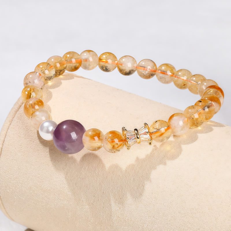 Armband des Wohlstands aus natürlichem Citrin und Amethyst Natural Citrine Amethyst Prosperity Bracelet
