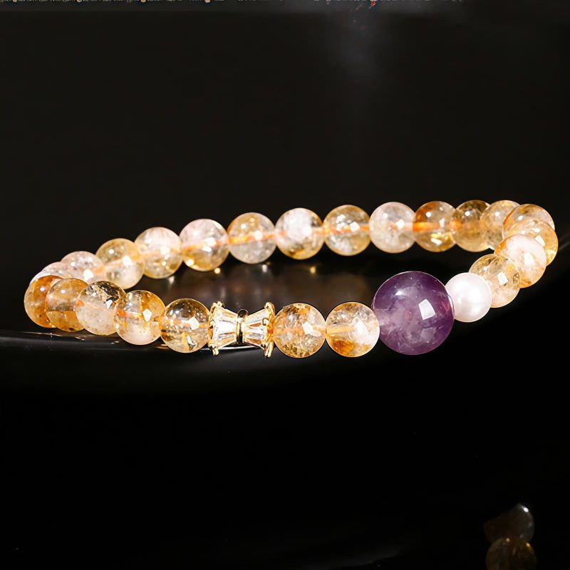 Armband des Wohlstands aus natürlichem Citrin und Amethyst Natural Citrine Amethyst Prosperity Bracelet