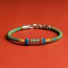 Pulsera de Seis Palabras Verdaderas Tibetana de Plata 925 Colorful Tibetan 925 Silver Six True Words Bracelet