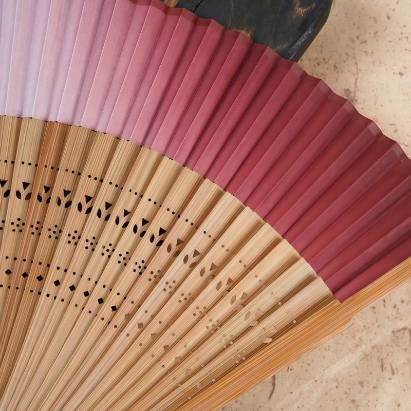 Abanico Plegable de Bambú con Grabado Hueco y Degradado Gradient Hollow Engraved Bamboo Folding Fan