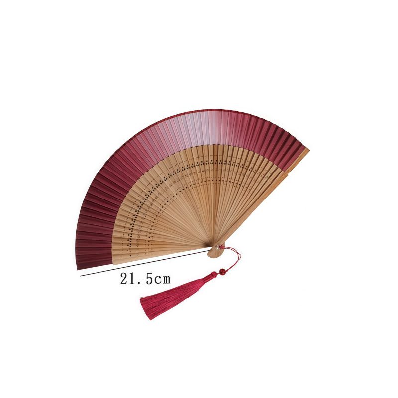 Abanico Plegable de Bambú con Grabado Hueco y Degradado Gradient Hollow Engraved Bamboo Folding Fan