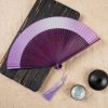 Abanico Plegable de Bambú con Grabado Hueco y Degradado Gradient Hollow Engraved Bamboo Folding Fan