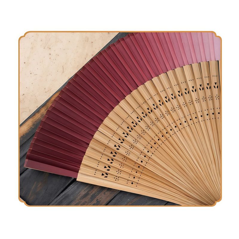 Abanico Plegable de Bambú con Grabado Hueco y Degradado Gradient Hollow Engraved Bamboo Folding Fan