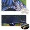 Abanico Plegable de Bambú con Flores de Mariposa Handheld Bamboo Folding Fan with Butterfly Flowers