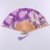 Abanico Plegable de Bambú con Flores de Mariposa Handheld Bamboo Folding Fan with Butterfly Flowers