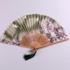 Abanico Plegable de Bambú con Flores de Mariposa Handheld Bamboo Folding Fan with Butterfly Flowers