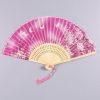 Abanico Plegable de Bambú con Flores de Mariposa Handheld Bamboo Folding Fan with Butterfly Flowers