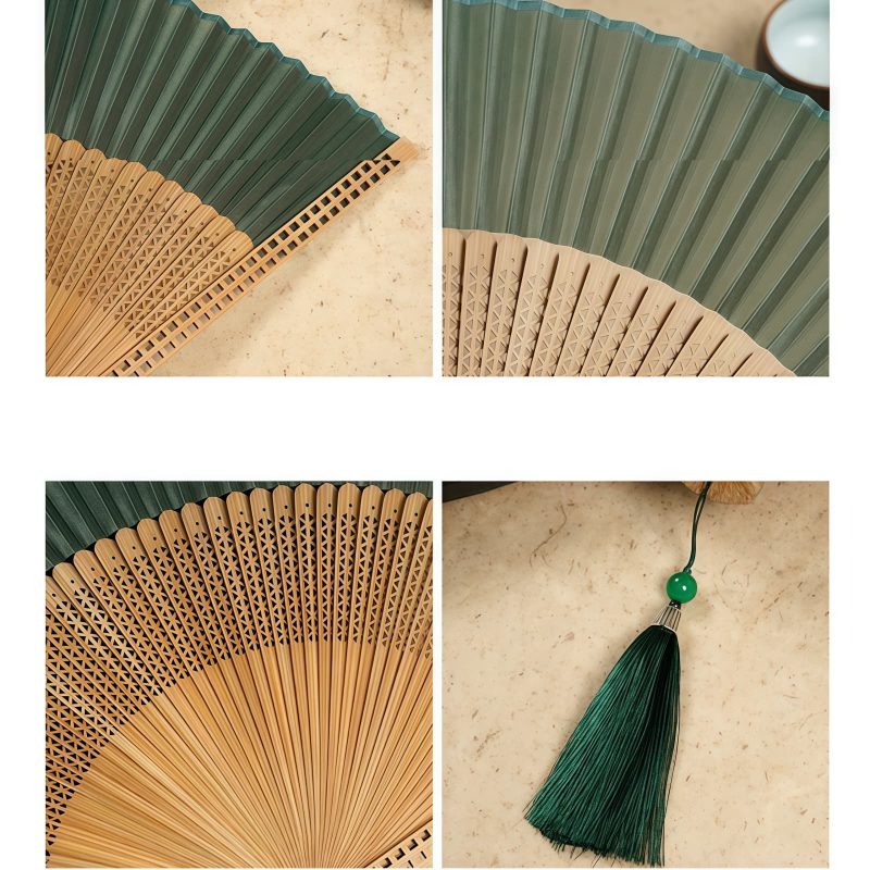Kipas Lipat Vintage Kerangka Bambu Buatan Tangan Handmade Bamboo Frame Vintage Folding Fan