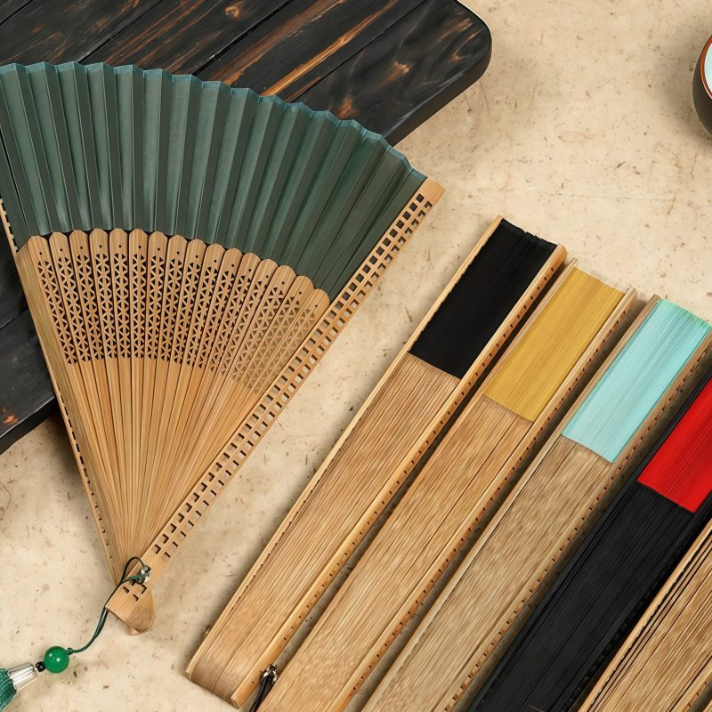 Kipas Lipat Vintage Kerangka Bambu Buatan Tangan Handmade Bamboo Frame Vintage Folding Fan