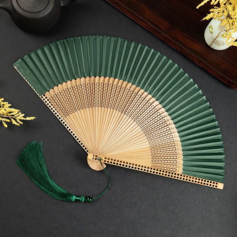 Kipas Lipat Vintage Kerangka Bambu Buatan Tangan Handmade Bamboo Frame Vintage Folding Fan