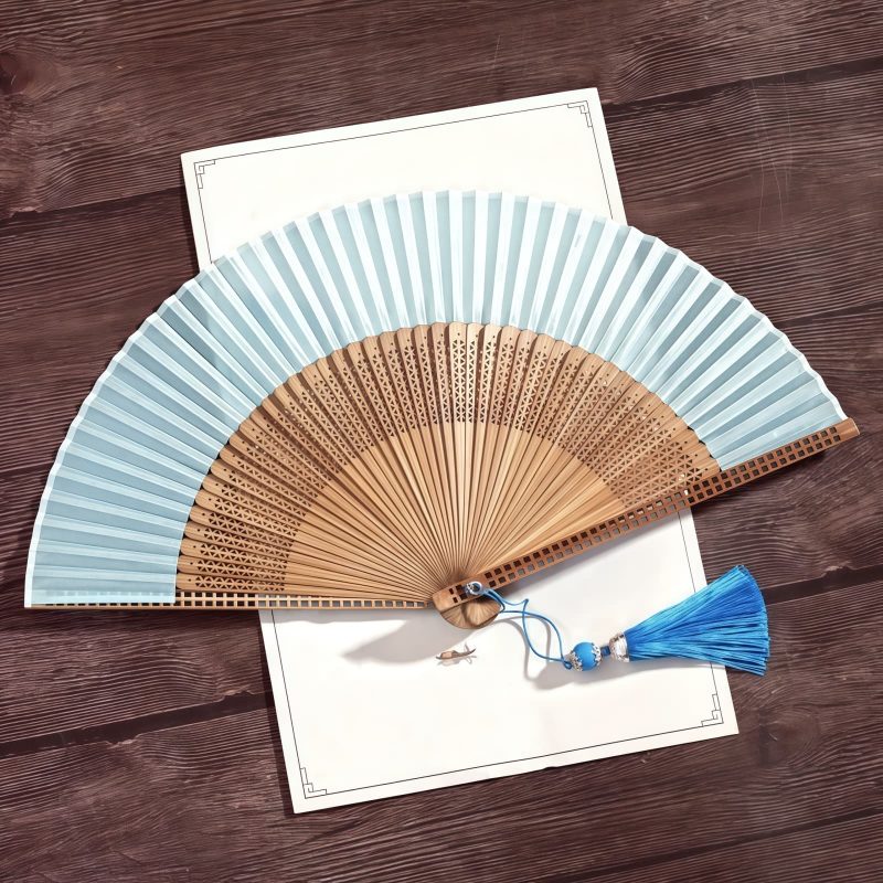 Kipas Lipat Vintage Kerangka Bambu Buatan Tangan Handmade Bamboo Frame Vintage Folding Fan
