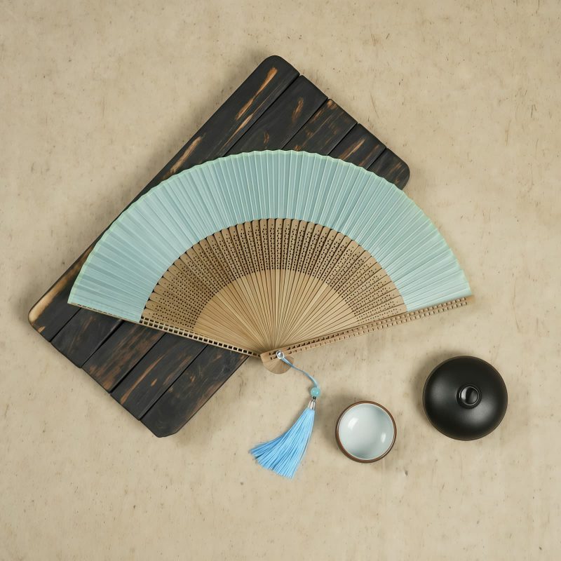 Kipas Lipat Vintage Kerangka Bambu Buatan Tangan Handmade Bamboo Frame Vintage Folding Fan