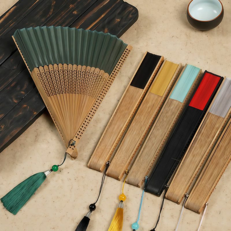Kipas Lipat Vintage Kerangka Bambu Buatan Tangan Handmade Bamboo Frame Vintage Folding Fan