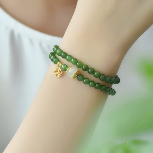 Pulsera de Jade de Hetian: Bendición de Felicidad Pulsera de Jade de Hetian: Bendición de Felicidad