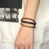 Pulsera Calmante de Vueltas Múltiples de Roca de Lava y Latón Lava Rock Brass Multi-Turn Calm Bracelet