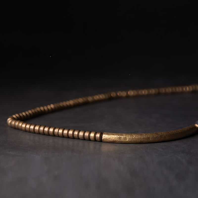 Pulsera Calmante de Vueltas Múltiples de Roca de Lava y Latón Lava Rock Brass Multi-Turn Calm Bracelet