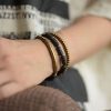 Pulsera Calmante de Vueltas Múltiples de Roca de Lava y Latón Lava Rock Brass Multi-Turn Calm Bracelet