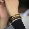Pulsera Calmante de Vueltas Múltiples de Roca de Lava y Latón Lava Rock Brass Multi-Turn Calm Bracelet