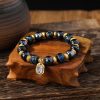 瑠璃ガラス製チベット富裕の女神ブレスレット Liuli Glass Tibetan Goddess of Wealth Bracelet