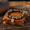 瑠璃ガラス製チベット富裕の女神ブレスレット Liuli Glass Tibetan Goddess of Wealth Bracelet