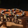 瑠璃ガラス製チベット富裕の女神ブレスレット Liuli Glass Tibetan Goddess of Wealth Bracelet