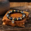 瑠璃ガラス製チベット富裕の女神ブレスレット Liuli Glass Tibetan Goddess of Wealth Bracelet