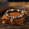 瑠璃ガラス製チベット富裕の女神ブレスレット Liuli Glass Tibetan Goddess of Wealth Bracelet