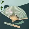 蓮の鯉の竹製折り扇 Lotus Koi Fish Bamboo Folding Fan