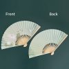 蓮の鯉の竹製折り扇 Lotus Koi Fish Bamboo Folding Fan