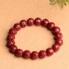 Pulsera de Cinabrio Natural Om Mani Padme Hum Natural Cinnabar Om Mani Padme Hum Bracelet