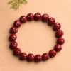 Pulsera de Cinabrio Natural Om Mani Padme Hum Natural Cinnabar Om Mani Padme Hum Bracelet