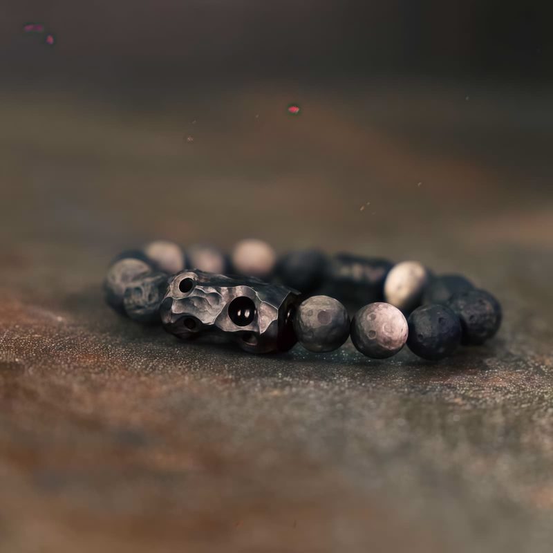 Pulsera Calmante de Obsidiana con Brillo Plateado Silver Sheen Obsidian Soothing Bracelet