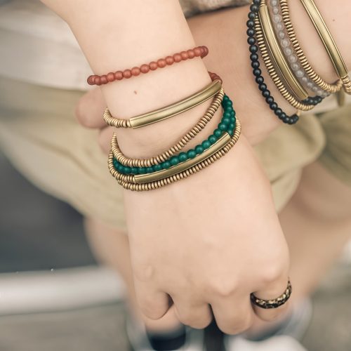 Pulsera Triple de Protección de Ágata Tibetana y Cobre Pulsera Triple de Protección de Ágata Tibetana y Cobre