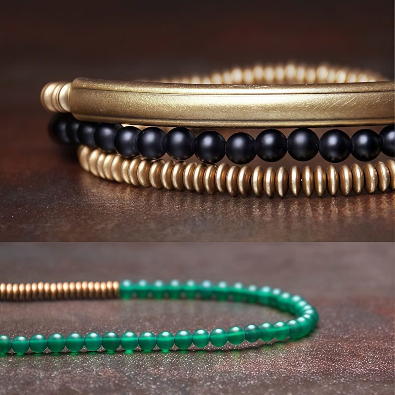 Pulsera Triple de Protección de Ágata Tibetana y Cobre Tibetan Agate Copper Protection Triple Wrap Bracelet