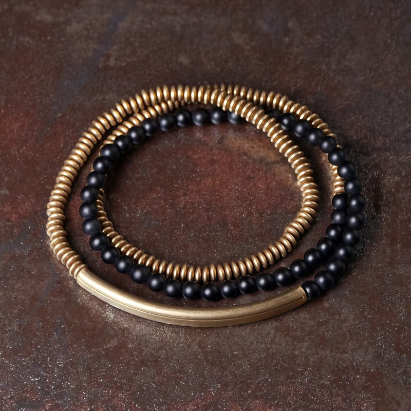 Pulsera Triple de Protección de Ágata Tibetana y Cobre Tibetan Agate Copper Protection Triple Wrap Bracelet