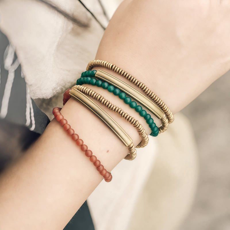 Pulsera Triple de Protección de Ágata Tibetana y Cobre Tibetan Agate Copper Protection Triple Wrap Bracelet