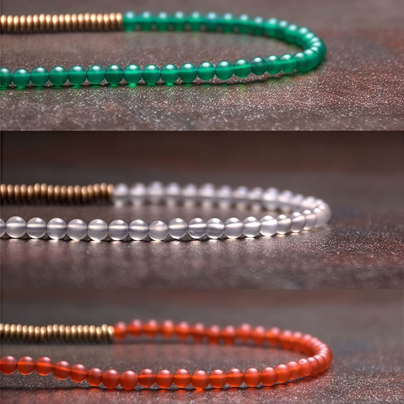 Pulsera Triple de Protección de Ágata Tibetana y Cobre Tibetan Agate Copper Protection Triple Wrap Bracelet